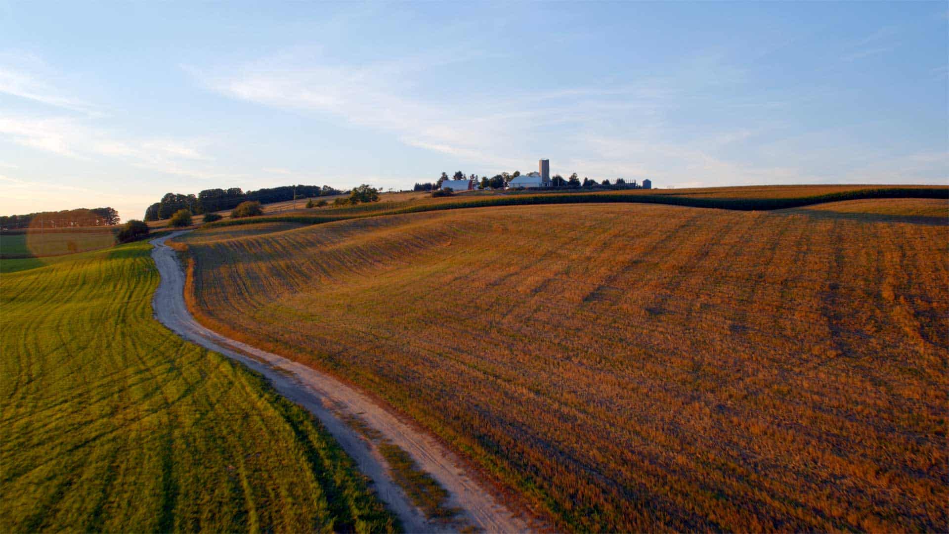 Aerial photo of farm land in Michigan. PSC