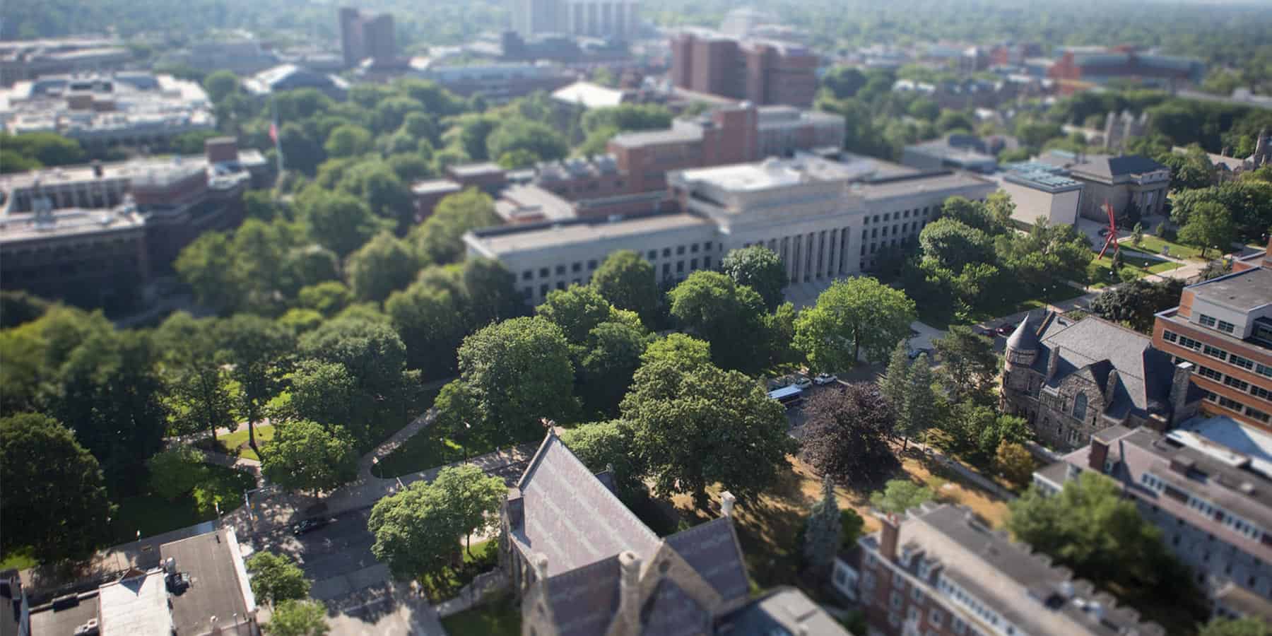 Aerial photo of the University of Michigan campus. - PSC