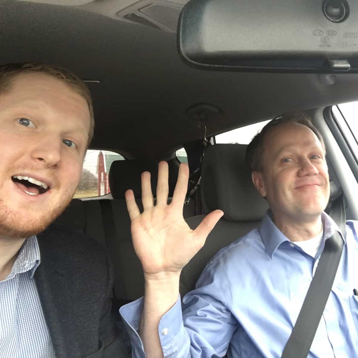 PSC teammates, Eric Pardini and Jeff Guilfoyle, take a selfie while traveling through Western New York